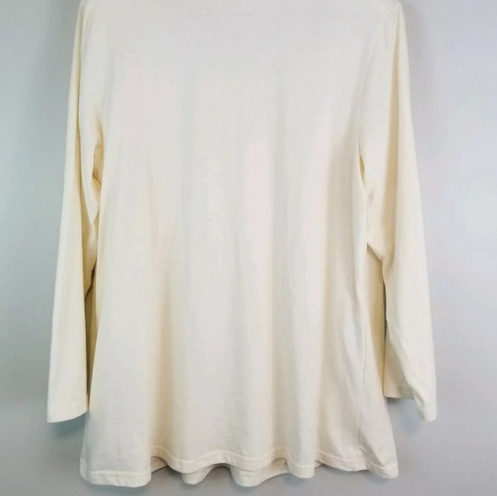 Woman Within Plus 1X Off-White Pleated Tunic Top - Picture 7 of 8